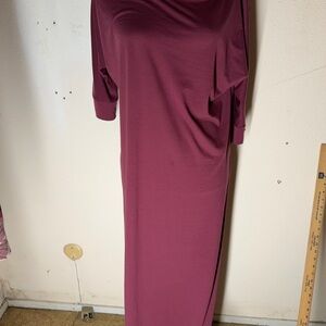 Zanzea Long Sleeve purple Maxi Dress with high slit on both sides